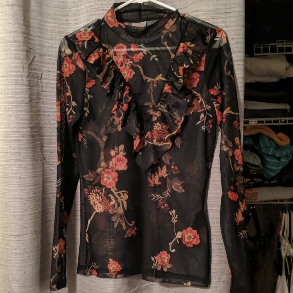 Sheer floral top